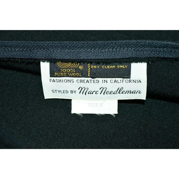 Anjac Marc Needleman 1970s Womens Black Wool Mod - Picture 6 of 6